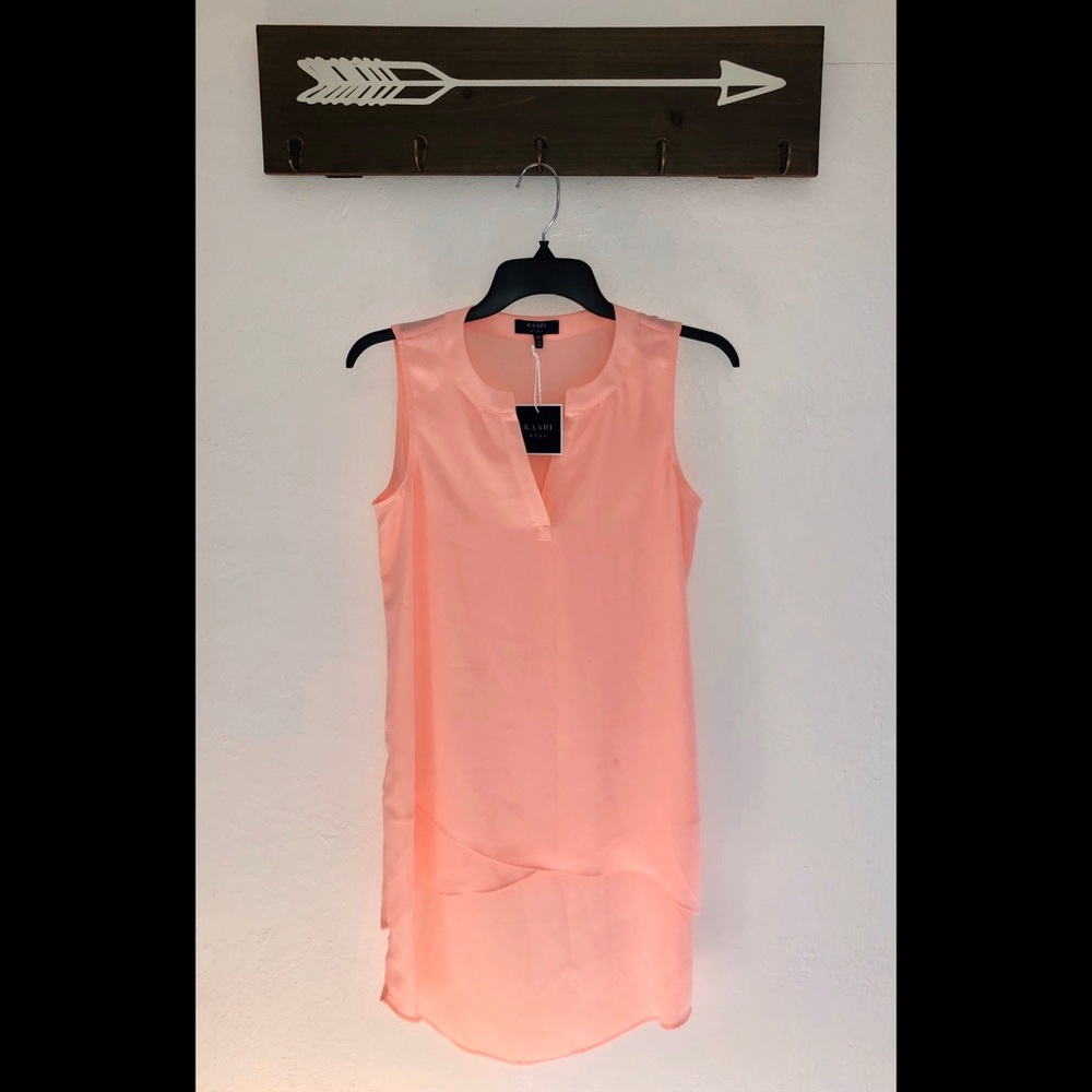 Sheer coral/pink blouse, sleeveless- never worn